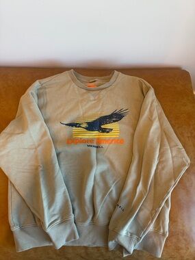 Merrell Men’s Crewneck Sweatshirt in Sage Green with Eagle Graphic